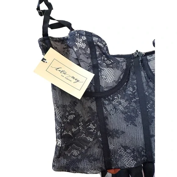 NEW! KATIE MAY Take A Sip dress in black 70s floral - SMALL - Picture 3 of 4